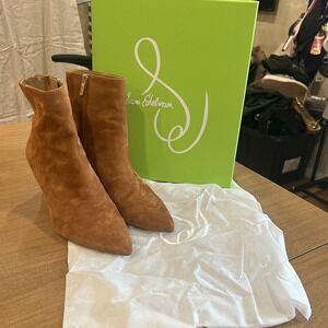 Sam Edelman Boots Womens Size 9 Brown Suede Ulissa Ankle Kitten Heel Pointed Toe